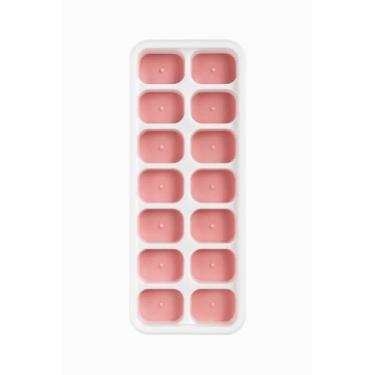 Imagem de Forma de Gelo Cubo com Tampa Rígida e Flexível Fundo Silicone (rosa)