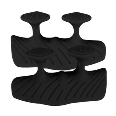 Imagem de menolana 2x Luvas de silicone para levantamento de peso, proteção para as mãos, para homens e mulheres, sem dedos, para treino, fitness e exercícios, Preto