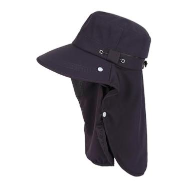 Imagem de menolana Chapéu de sol com proteção facial Boonie, chapéu de pesca com proteção solar, de balde para homens e mulheres, para viagens, caminhadas ao ar livre, Cinza Escuro