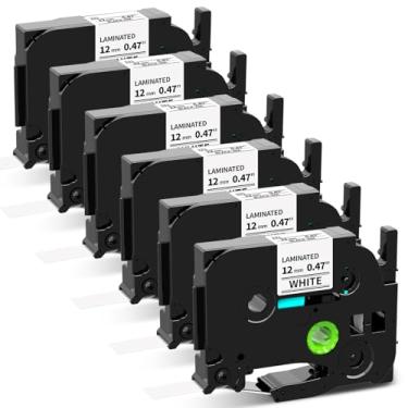 Imagem de Pillex Pacote com 6 fitas de substituição Brother P Touch Label Maker TZe-231 (TZe TZ Tape 12 mm 0,47 branco laminado TZe231) (compatível com Brother Label Maker PT-D220 PT-H110 PT-D210 PT-D460BT
