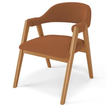 Imagem de Cadeira De Jantar E Estar Living Estofada Nadja L02 Bouclê Terracota - Lyam Decor