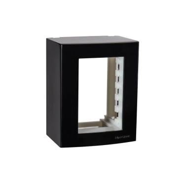 Imagem de Caixa De Sobrepor Com Suporte Margirius Sleek 75x95 Para 3 Módulos Preto Ebony