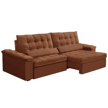 Imagem de Sofá Retrátil Reclinável Para Sala 4 Lugares 290cm Maresi F04 Veludo Terracota - Lyam Decor