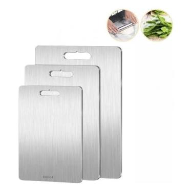 Imagem de Tábua de corte de titânio 3 peças 24x15cm 30x20cm 34x23cm - J-One