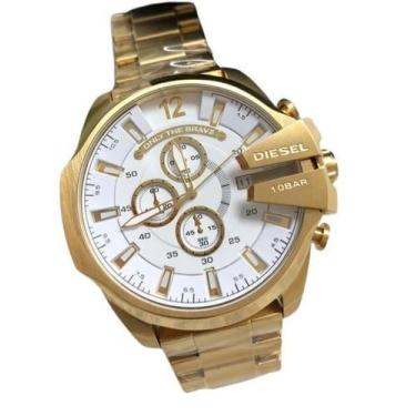 Imagem de Relógio Masculino Diesel Mega Chief Dourado F/Branco - Majestoso Joias