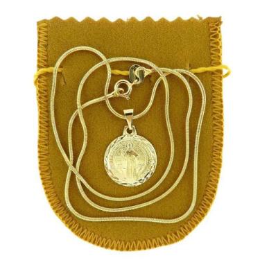 Imagem de Corrente Masculina 50Cm São Bento 18Mm Folheado Ouro Cr212C - Wnbijout