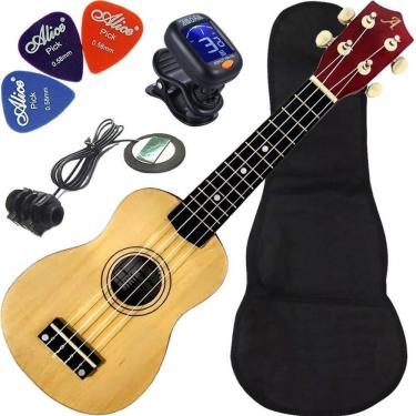 Imagem de Kit Ukulele Soprano Eletroacústico Andaluz Uk-S01 Natural