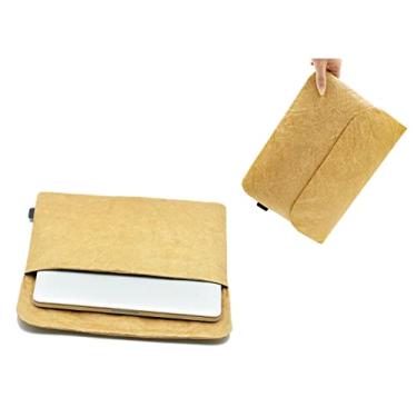 Imagem de Capa estilo vintage/retrô Tyvek Paper Tablet E-Reader, bolsa, bolsa para 15 cm, 18 cm, repelente de água, organização de adesivos para scrapbooking (marrom, Kindle Oasis 17.8 cm)