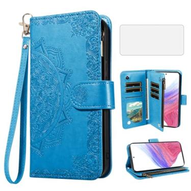 Imagem de Asuwish Capa de telefone para Samsung Galaxy A53 5G capa carteira celular com protetor de tela de vidro temperado e flor flip porta-cartão de crédito suporte suporte A 53 G5 53A SM A536U 6,5 polegadas