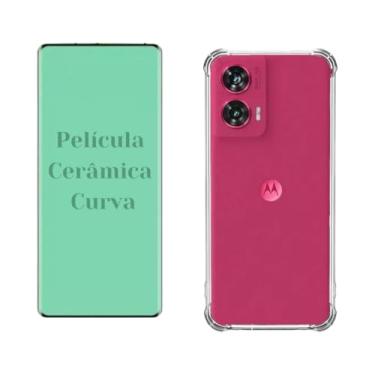 Imagem de Capa Slim Transparente TPU + Película Curva de Cerâmica para Motorola Moto Edge 50 Fusion | Proteção Anti-Impacto, Ultra Fina, Encaixe Perfeito