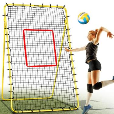 Imagem de Volleyball Rebounder Net SPOYNAL 4x7 pés com 5 modos de treinamento