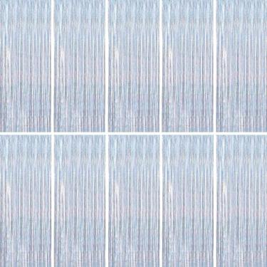 Imagem de Cortina de franja BTSD-Home Laser Silver Foil, 1 x 2,45 m, pacote com 