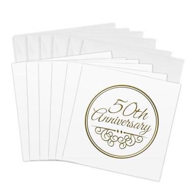 Imagem de 3dRose InspirationzStore Ocasiões – Presente de 50º aniversário – Texto dourado para comemorar aniversários de casamento – 50 anos de casamento juntos – Cartões de felicitações (gc_154492), Set of 6 Greeting Cards
