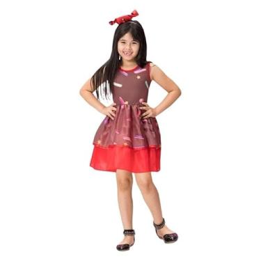 Imagem de Fantasia de Bombom Infantil Vestido Com Tiara 2 a 10 anos (P - 2)
