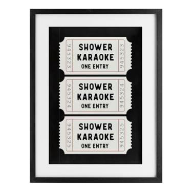 Imagem de Stupell Industries Duche Karaoke Ticket Stubs Impressão emoldurada preta sob vidro design por Lettered and Fored, 50 x 35,5 cm