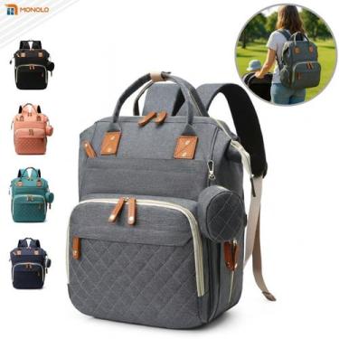 Imagem de Mochila Maternidade Multifuncional Bolsa Bebê Grande com USB Porta Chu