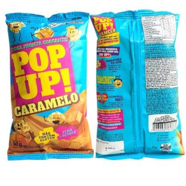 Imagem de Kit 10 Pipocas doce Pop Up sabor Caramelo 50g crocante snack - Genéric