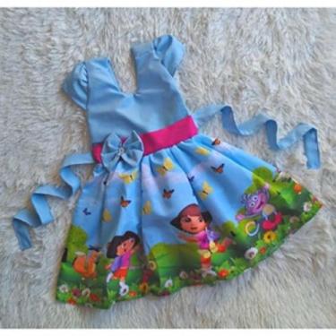 Imagem de Vestido Menina Infantil Temáticos Simples Dora - EDYNHOKIDS, 01 ANO A 