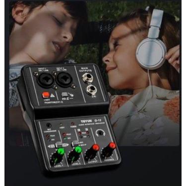Imagem de Interface De Audio Mesa De Som Mixer Vedo Placa de Som Q-12 Gravação U