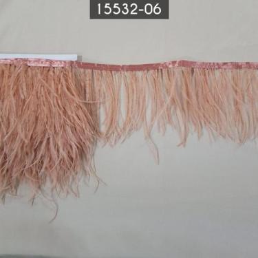 Imagem de Pluma de Avestruz 100% 1mt x 13CM Largura Salmão - Ribnits