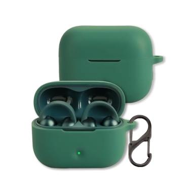 Imagem de Capa para fones de ouvido Moto Buds Loop 2025, capa protetora FJIASTB de silicone macio à prova de choque com mosquetão para fones de ouvido Motorola (verde escuro)