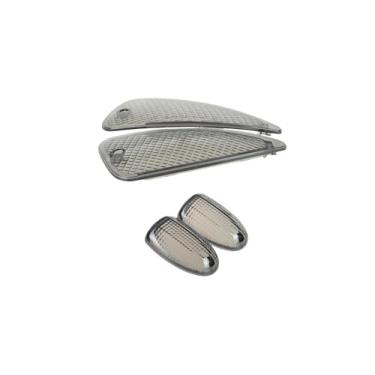 Imagem de 2 pares de lentes compatíveis com BMW K1200 RS 1996-1997-1998-1999-2000-2001/2005; lente de luz piscante idicadora frontal + traseira (moke)