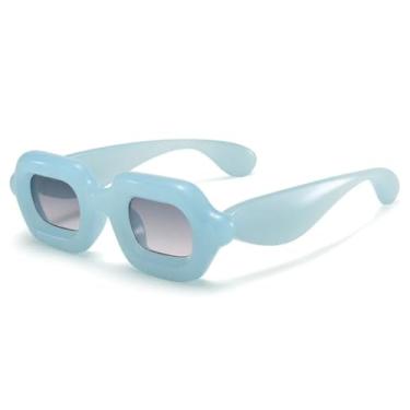 Imagem de VFDHN Óculos de sol retrô fashion punk festa feminino masculino vintage uv400 para áreas externas (azul-geleia cinza)