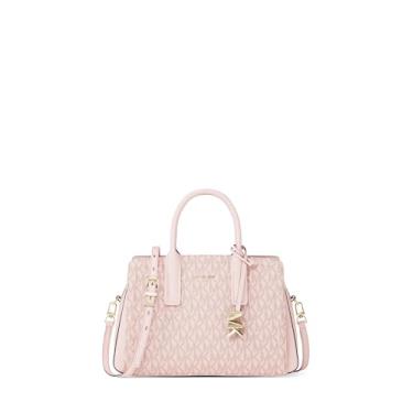 Imagem de Michael Kors Bolsa pequena Laila, ferragem dourada/tonal MK Signature Coated Sarja/Balé