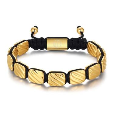 Imagem de WP WEPICK Pulseiras masculinas banhadas a ouro 18 K, corrente de elos francos, pulseira ajustável, joia masculina, presente de aniversário, For Wrist 6.5-8 Inch, Sem Pedra Preciosa