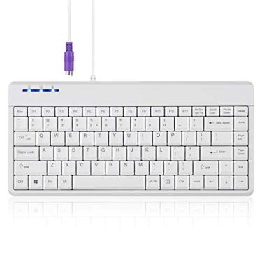 Imagem de Perixx Mini teclado PS2 com fio PERIBOARD-409PW - Dimensão 31,4 x 14,6 x 2 cm - Branco - Layout Inglês dos EUA, PB-409PWUS-11829