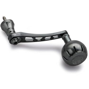 Imagem de HEIGHTEN Cabo giratório de 65-70 mm para Shimano Stradic FL FM Stella Vanford Vanquish Nasci Twinpower Daiwa Fuego BG MQ Certificado balístico Luvias Tatula (cinza escuro, botão de 35 mm e alça de 65