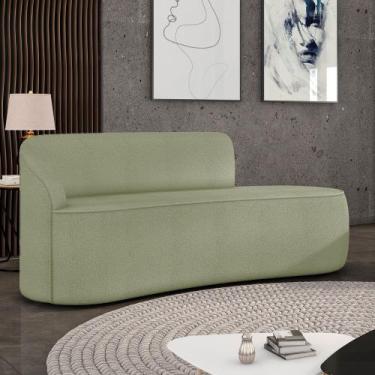 Imagem de Sofá 3 Lugares Orgânico 180 cm Morgan Bouclê Pistache - D Rossi