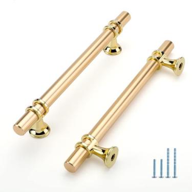 Imagem de Alças de gabinete Leulan Brushed Gold 12,7 cm, pacote com 15 unidades,