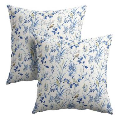 Imagem de Capa de travesseiro Sweetshow Spring Blue Leaf 45x45cm Conjunto de 2