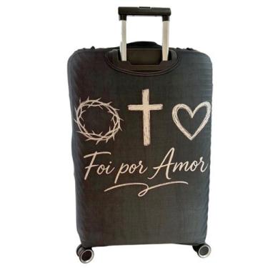 Imagem de Capa para Mala de Viagem Proteção e Identificação com Estampa Cristã G