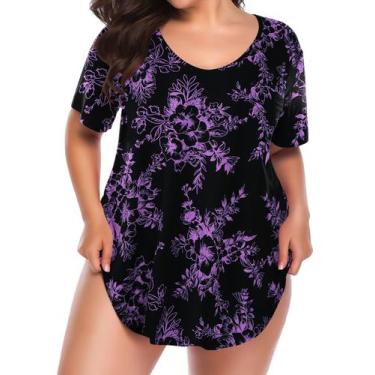 Imagem de Túnica BELAROI Plus Size com decote em V e manga curta de verão