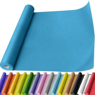 Imagem de PerkHomy Rolo de papel kraft azul lago 44,5 cm x 1,930 cm (63') para embrulho buquê de flores arte pintura artesanato embalagem envio 80GSM 25 kg (azul lago, 44,5 cm x 63')