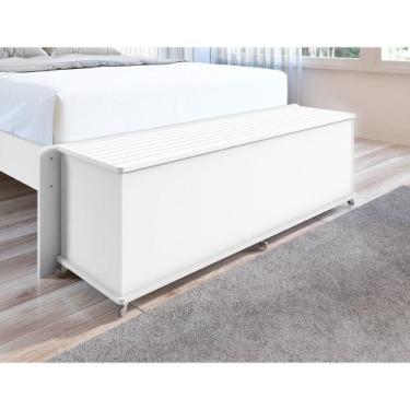 Imagem de Recamier Baú/banco Luca Versátile com Rodízios 1,35 Branco - CASA D