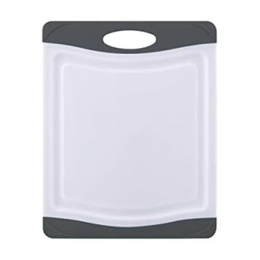 Imagem de Farberware Tábua de corte de poliéster antiderrapante, 20 x 25 cm, cinza e branco
