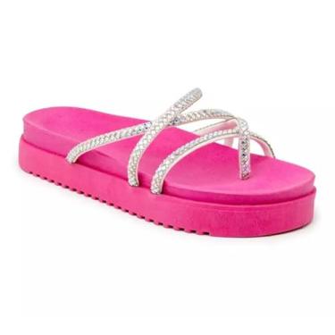 Imagem de 199067FP-Sandália Papete Feminina Com Sola Alta Tiras Strass (Pink, BR, Adulto, Numérico, 40)