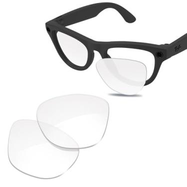 Imagem de Glintbay Lentes de óculos de sol de substituição 100% precisas para Ray-Ban Meta Skyler RW4010 52 mm - Transparente, anti-luz azul, não polarizada