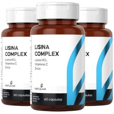 Imagem de KIT 3X Lisina Complex (Lisina HCL, Vitamina C e Zinco) 60 cápsulas - Natulha