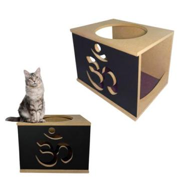 Imagem de Nicho Zen Para Gatos MDF Resistente Montado Com Carpete Antiderrapante