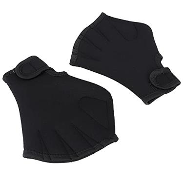 Imagem de Remos de mão para luvas de mergulho de natação, raquetes de mão, pás de mão para homens, mulheres e crianças (preto)