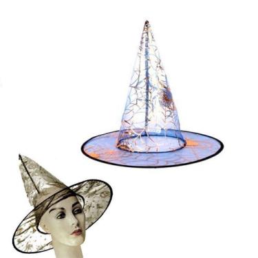 Imagem de Chapéu Bruxa Estampado Dourado Adulto Halloween Fantasias - GabiJovi