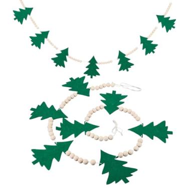 Imagem de GORGECRAFT Faixa de árvore de Natal de 1,2 m, tecido de feltro, guirlanda de árvore verde, decoração de pendurar para festas de Natal, casa, cornija, parede, janela, decoração festiva, interior