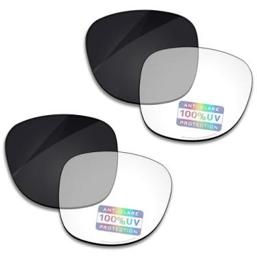 Imagem de Bowyer 2 pares de lentes de substituição de alta definição compatíveis com óculos inteligentes Ray-Ban Meta Wayfarer RW4008 53 mm, Eclipse Grey Photochromic Lasered *2, RW4008 53mm