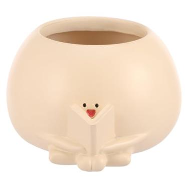 Imagem de Vaso de plantas Smile Face, vaso de livros, versátil, pequeno, divertido, de resina, fácil de mover, vasos de suculentas pequenos e fofos para uso interno