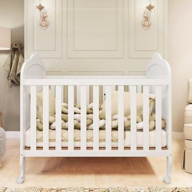 Imagem de Berço Minicama 3 em 1 com Capitonê 100% Mdf Maya Espresso Móveis Branco Brilho