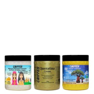 Imagem de Kit Cronograma Capilar Coiffer 3 unidades  Hidratação, Reestruturação 